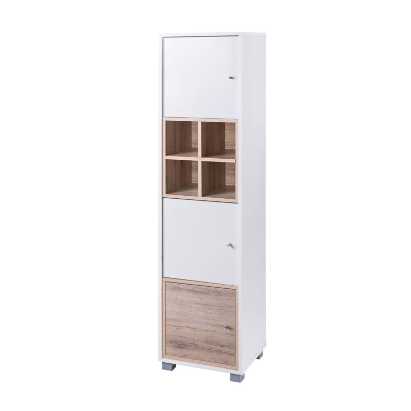 Korpio Bathroom Cabinet, Matte White/Wild Oak