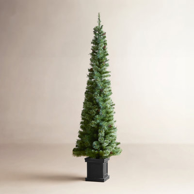 Pre-Lit Green Cashmere Pine Christmas Porch Tree With Lights