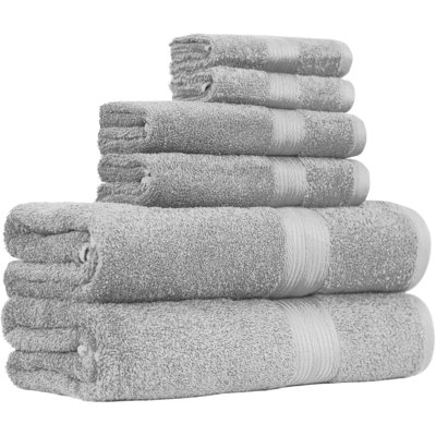 6 Piece Oversized Fade Resistant Towel Set Cotton Towels For Bathroom Soft And Absorbent Bath Towelshand Towels And Washcloths Bathroom Towel Set