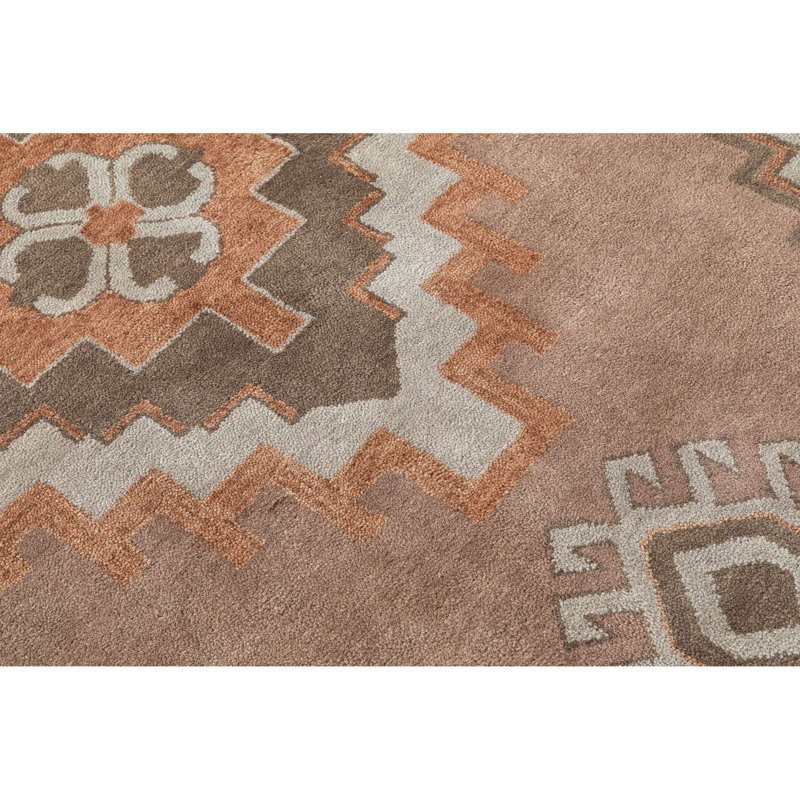 Tapis Isbah en laine touffeté à la main, Rectangle 6 pi x 9 pi
