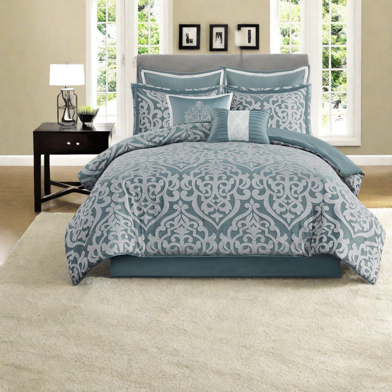 Piece Queen Bedding Sets, Polyester Jacquard Damask, Modern Home