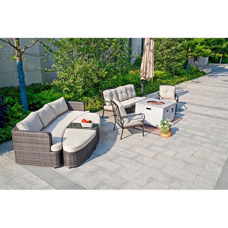 Ensemble de conversation modulaire avec coussins 4 pièces Dannielyn