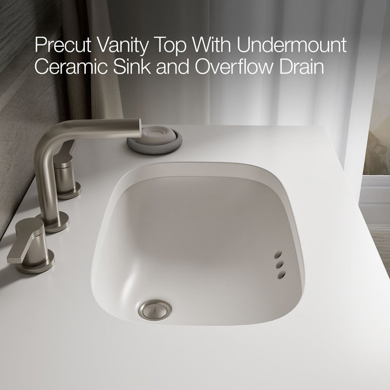 Quo 73'' Wall Mounted Single Bathroom Vanity with Solid Wood Top, Mohair Gray, 73"