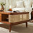 Solid Wood Coffee Table with Rattan Drawer Storage-634908231