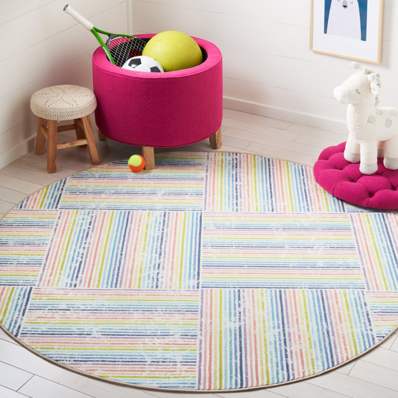 Kids Playhouse 200 Performance Machine Washable Rug, Round 5'