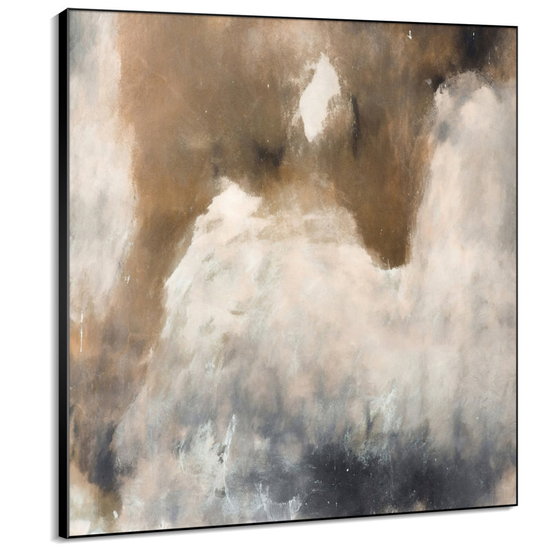 Extra Large Wall Art Fabric Print - Abstract Brown Gray Illustrations Artwork Decor for Living Room or Bedroom - "Frame Assembly Required (Unfinished Frame)"