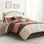 Édredon en faux suède 7 pièces pour grand lit - literie corail avec 2 taies décoratives, coussins carrés, 1 coussin décoratif, jupe de lit