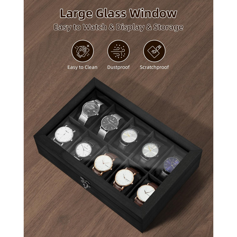 Wood Watch Box +, Black