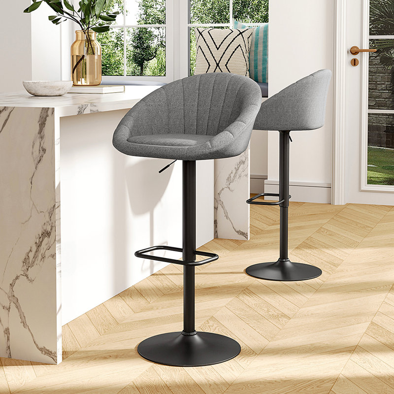 Swivel Upholstered Adjustable Height Counter Stool