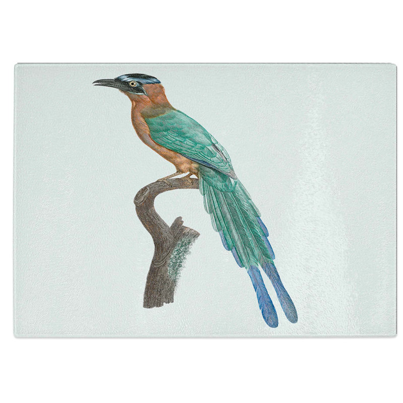 Glass Motmot Bird by Jacques Barraband Chopping Board, 28.5 cm W x 20 cm L