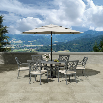7 Piece Outdoor Patio Dining Set by Rosecliff Heights
