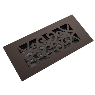 Couvercle de ventilation en acier à profil bas Reggio registre 4 x 10 - motif curviligne - persienne anti-rouille