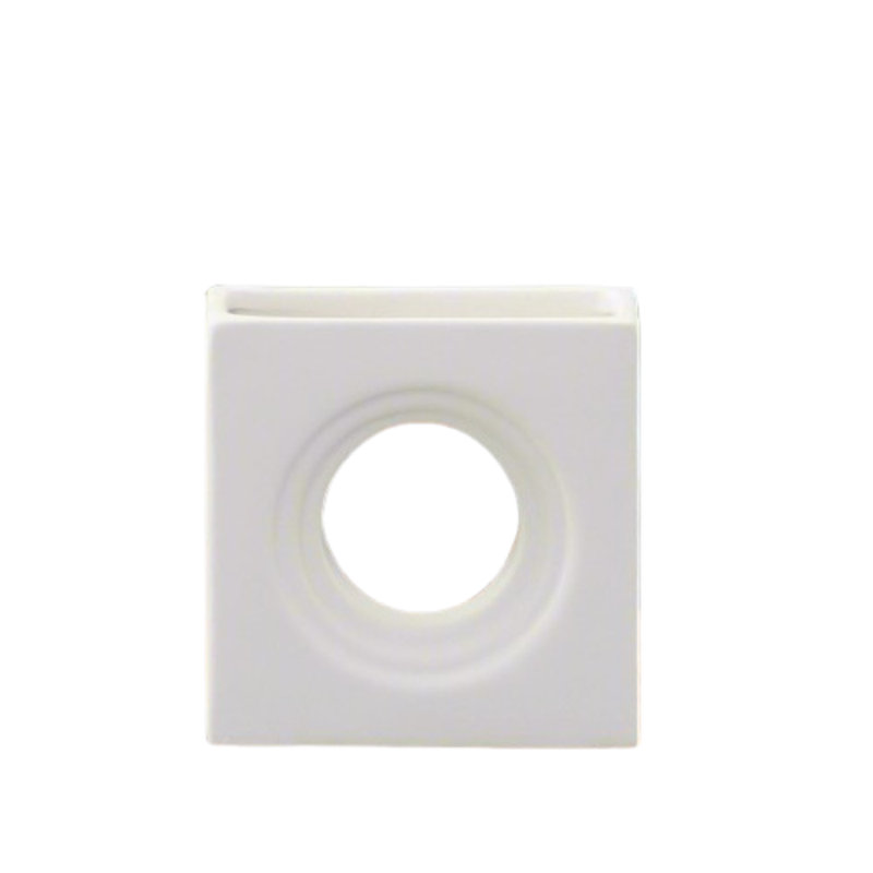 Vase en céramique rectangulaire blanc mat