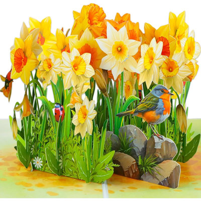 Carte de fête des Mères en 3D - carte de voeux faite à la main avec œillets et marguerites rouges avec enveloppe nacrée blanche, insert vierge et sceau, For Best Mom