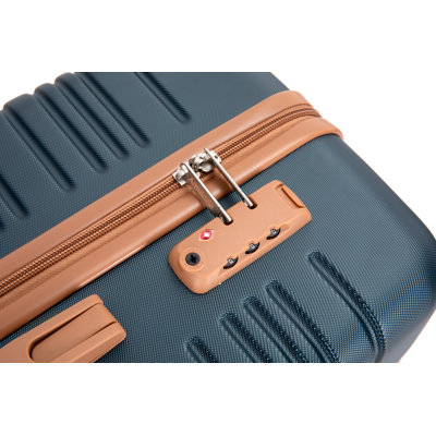 5-Piece Set (20"24"28 +a travel bag and a toiletry bag) ,Hard Case Spinner Wheels ABS Luggage Sets with TSA Lock  Carry On Suitcase  Luggage Durable Suitcase Color Matching DARK GREEN