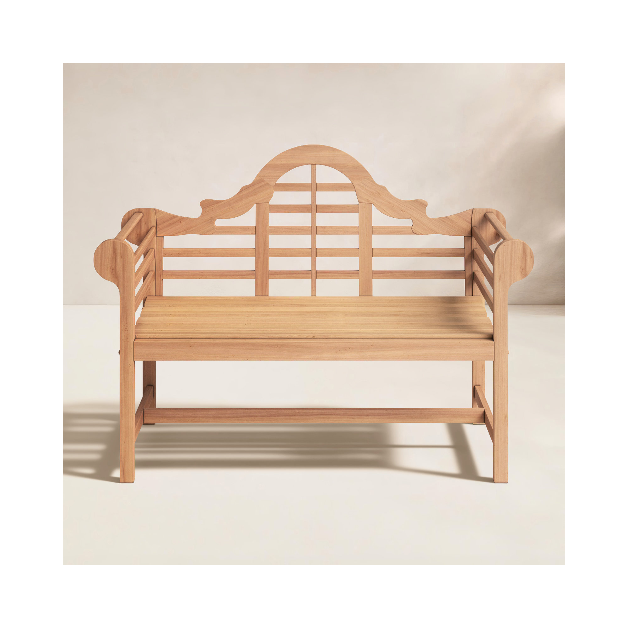 Bea Teak Outdoor Bench, 38.75" H x 54.25" W x 23.5" D