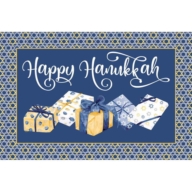 Leeani Hanukkah Nights Landscape V On Blue par Tara Reed, H 24 po x l 36 po x P 1,25 po