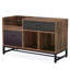 Classeur latéral rustique, meuble de rangement pour bureau à domicile avec 2 tiroirs et compartiments ouverts, support d'imprimante à structure métallique pour bureau ou salon
