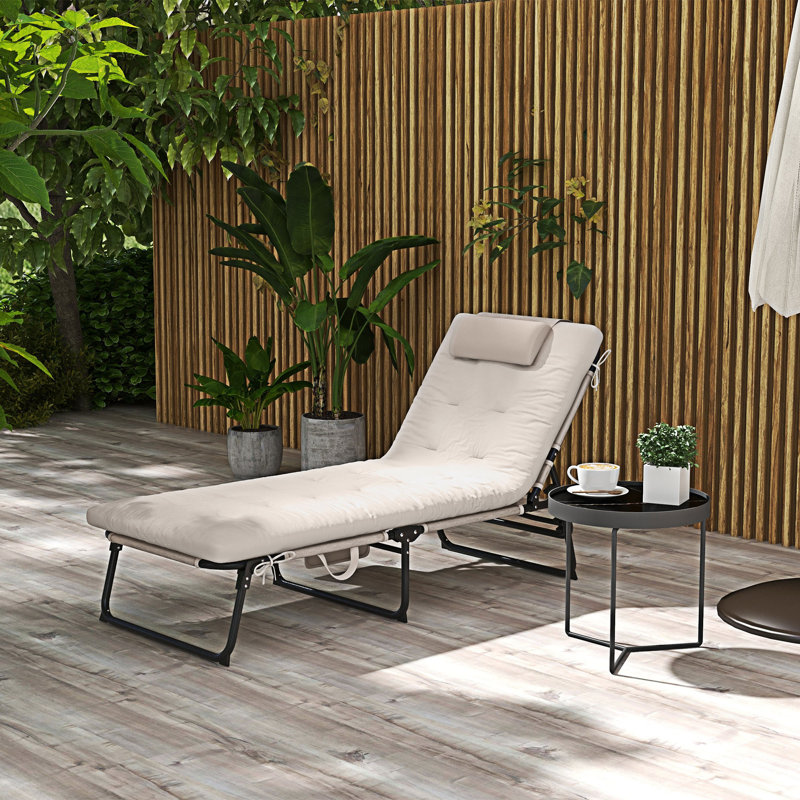 Chaise longue d'extérieur pliante avec dossier inclinable
