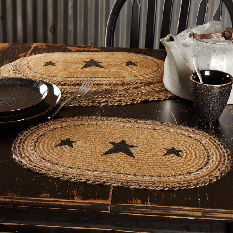 Kettle Grove Cotton, Jute Geometric Oval Placemat