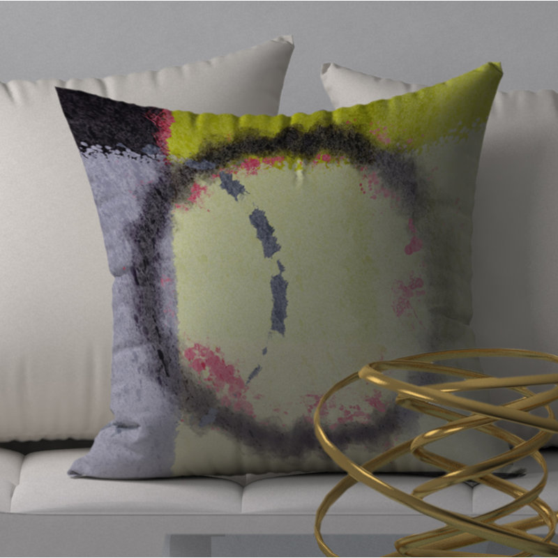 Abstract Feather Reversible Throw Pillow, 18" x 18"