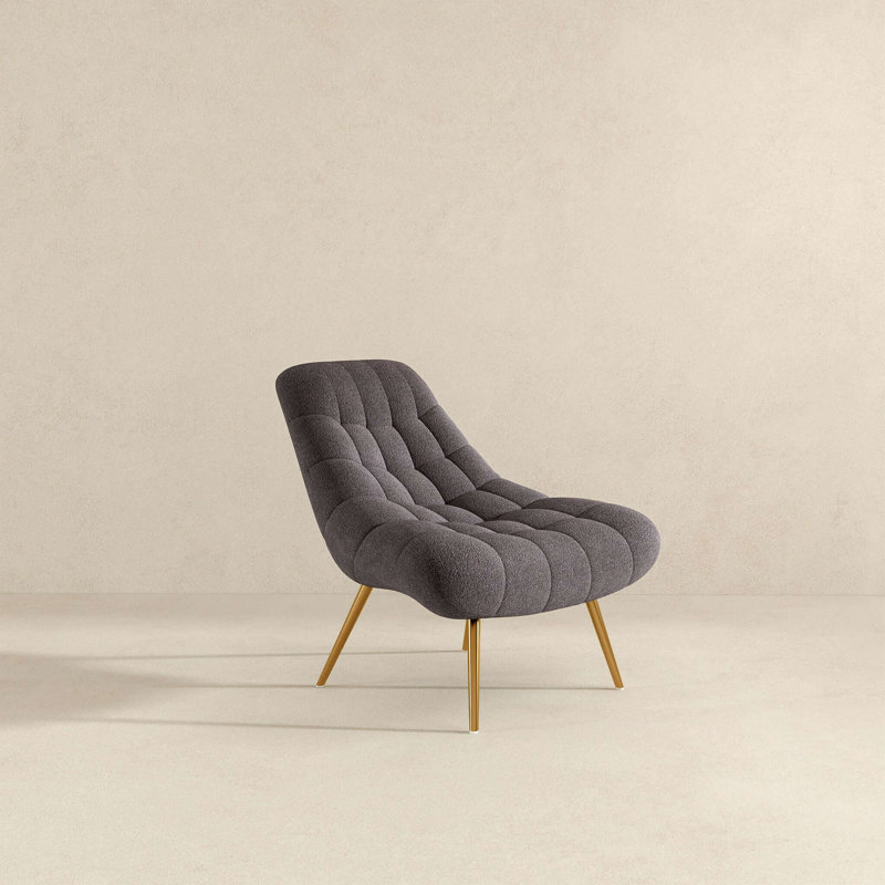 Méridienne Aubrey French Boucle, Black Cushion/Bronze Frame