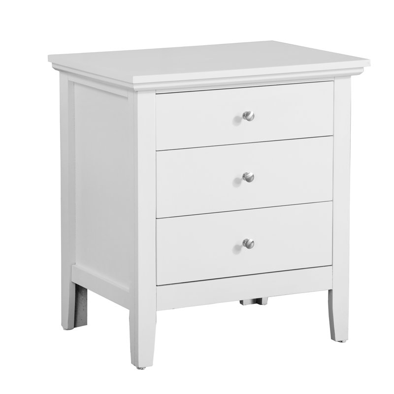 Hammond 3-Drawer White Wood Nightstand