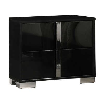 Table de chevet, noir piano