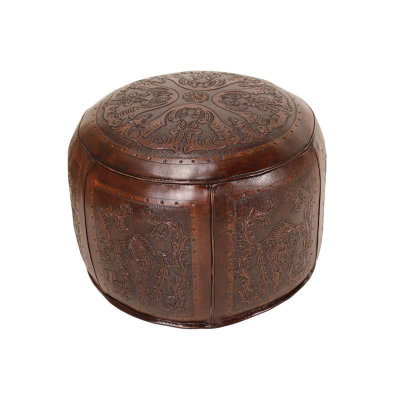 Pouf rond en cuir Navarette