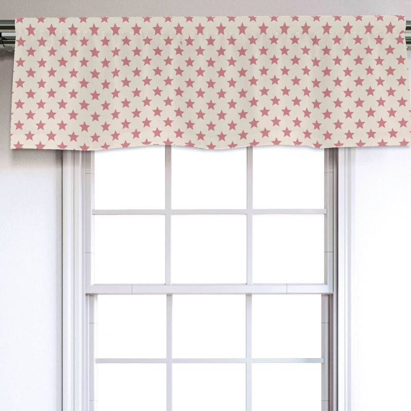 Sateen Geometric Ruffled Window Valance
