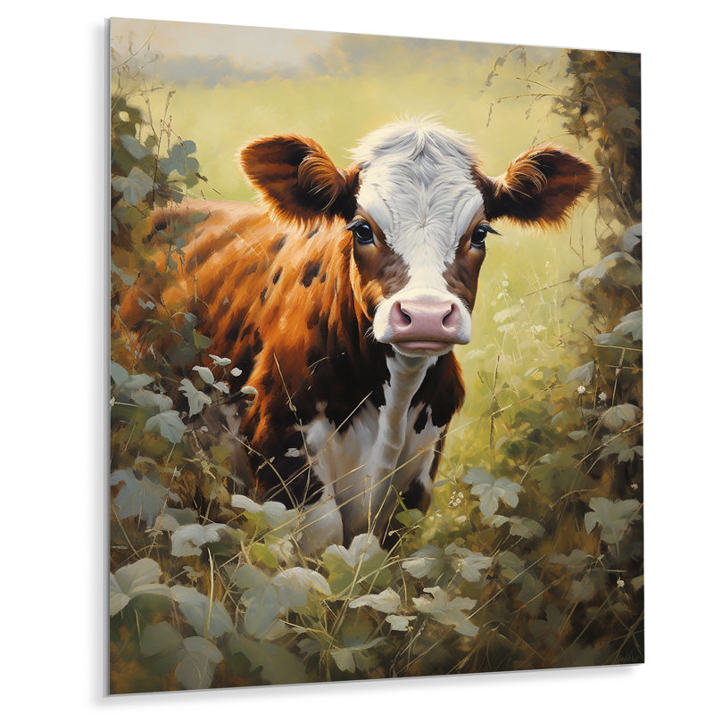 Décoration murale en vache Curious Encounter I - Animaux, H 40 po x l 30 po x P 1 po