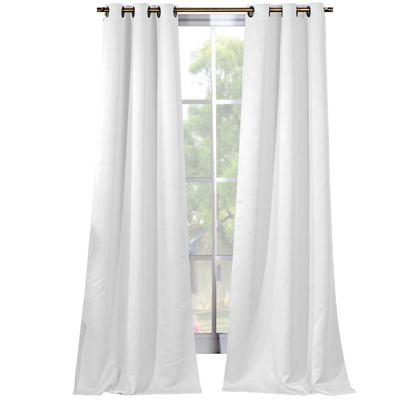 Crispin Blackout Curtains / Drapes Pair, White