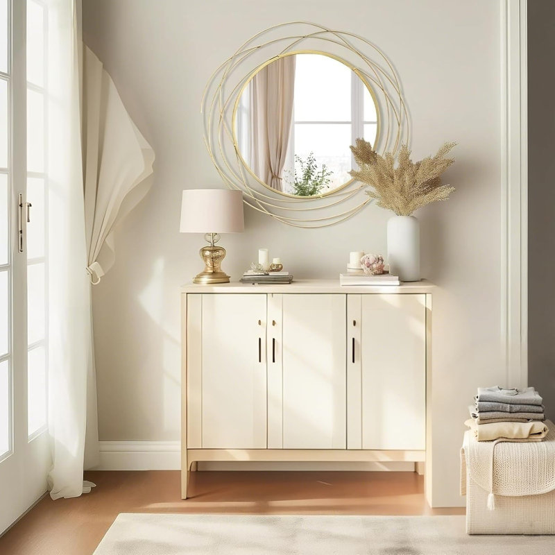 Circular Wall Mirror, Gold