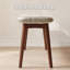 Banc de table en bois de chêne naturel pour salle à manger avec coussin en cuir