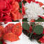 Couronne d'hortensia artificielle rouge et blanche 17,7 pouces pour porte d'entrée