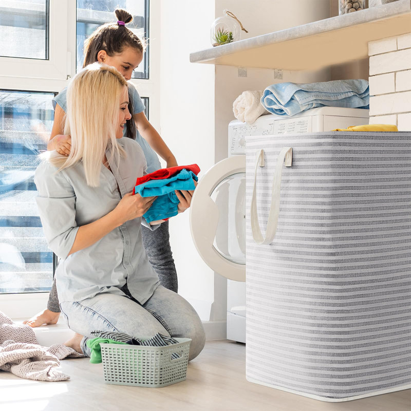 Paquet de 2 paniers à linge pliables, panier à linge autoportant et imperméable