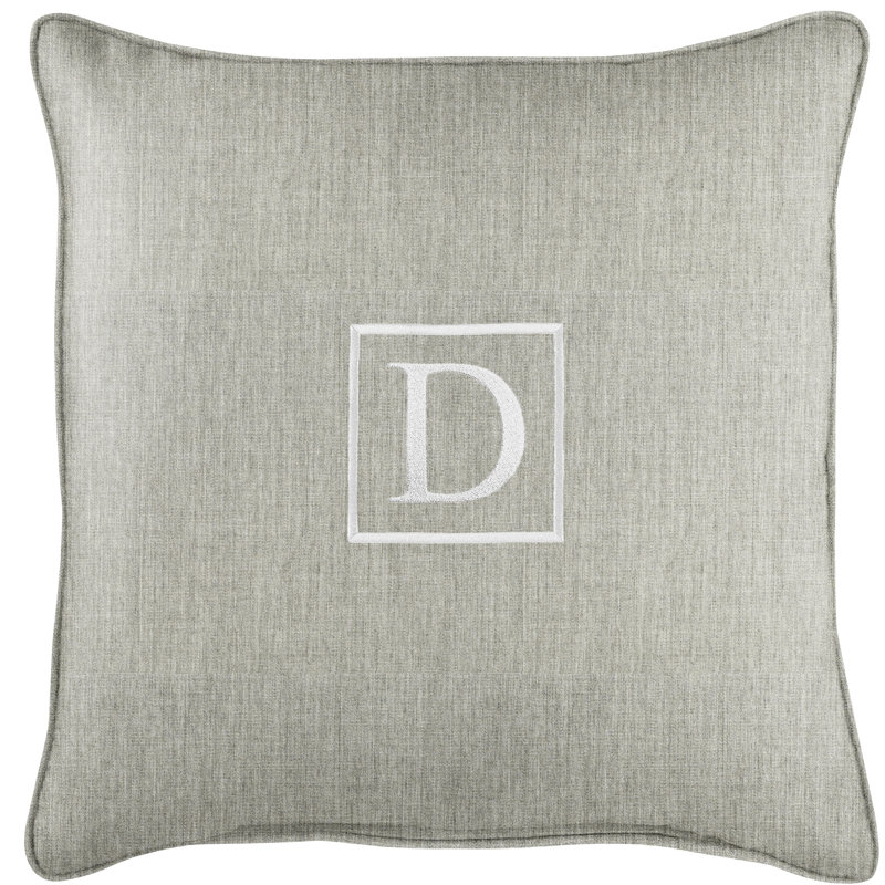 Kettil Embroidered Sunbrella® Outdoor Throw Pillow, Granite Gray, D