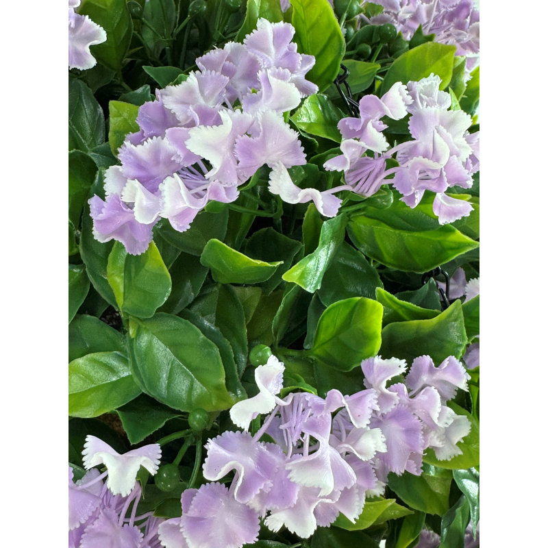 Hanging Basket Pair Artificial Lilac UV Protected 16", Purple