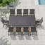  Ensemble repas pour 10 personnes en aluminium avec fauteuils inclinables pliés-1486252614