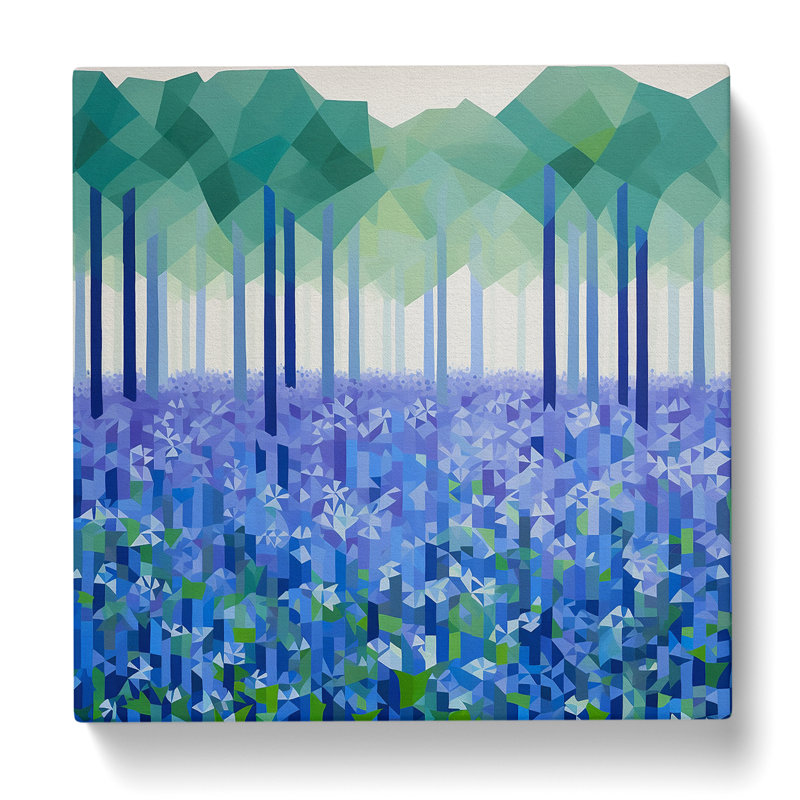 Bluebell Field Suprematism No.1 - Print, 50cm H x 50cm W x 3cm D