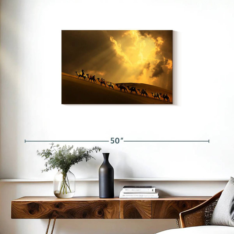Brampt Camel Caravan Uphill, 20" H x 30" W