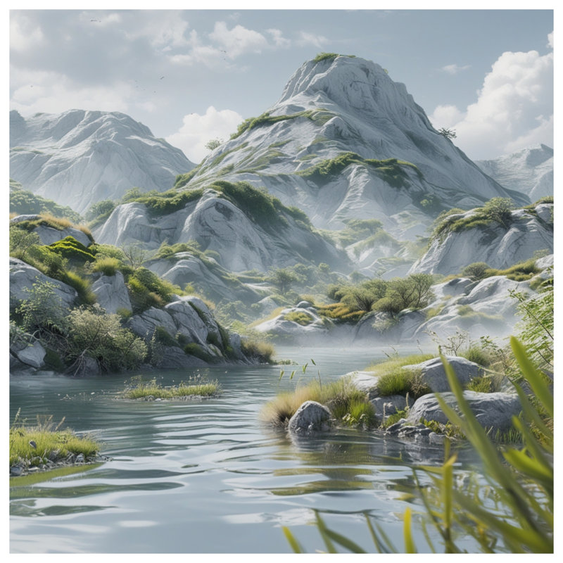 Mountain River Landscape Comforter, Twin