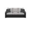 Canapé d'extérieur Tira, 83 po, 2 coussins décoratifs, gris, osier tissé noir