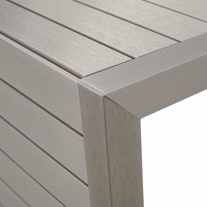 C-Shaped Patio Table, Silver