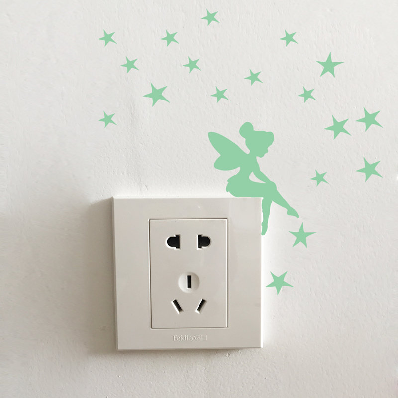 Sprinkle Fairy Stars Glow in Dark Switch Light Sticker, 1 Pack