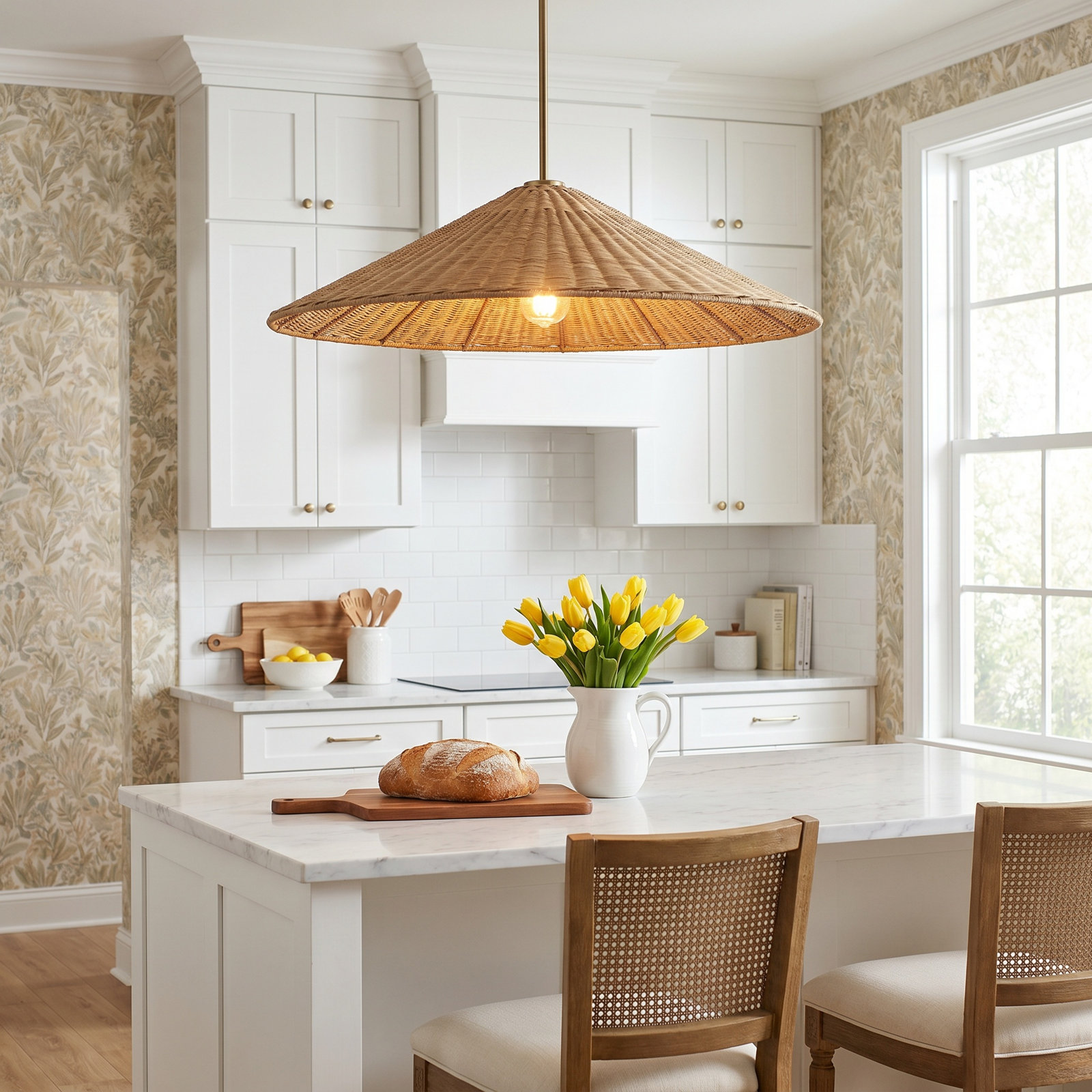 Welby Dimmable Rattan Single Light Pendant
