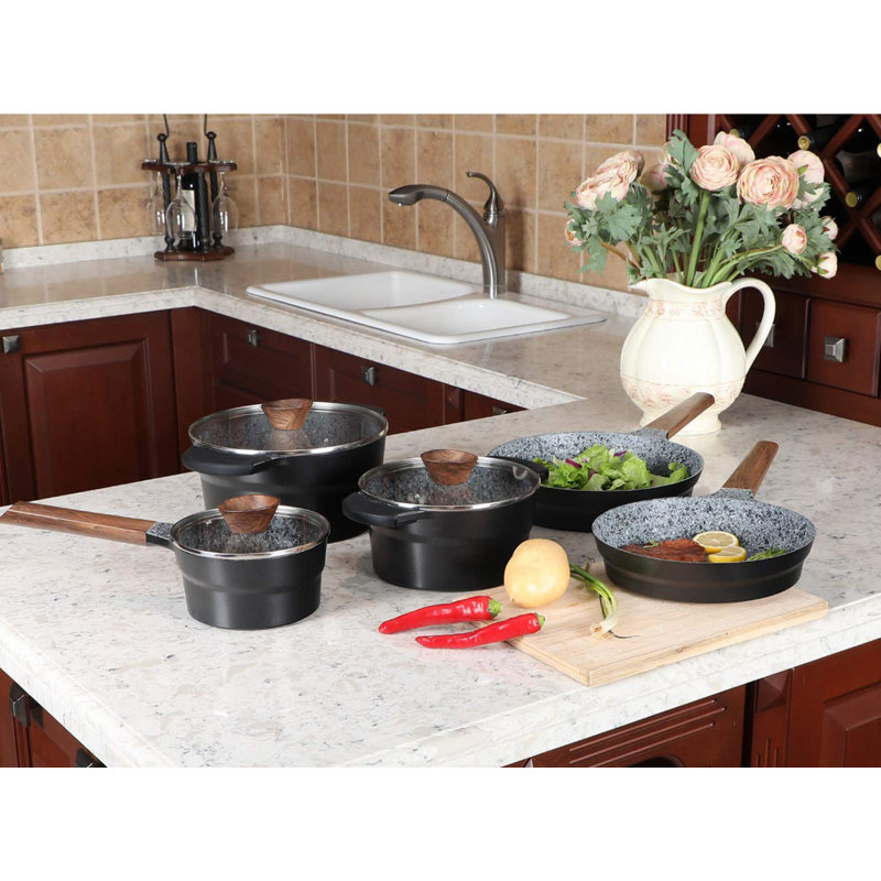 Batterie de cuisine antiadhésive en aluminium 8 pièces Daquasia