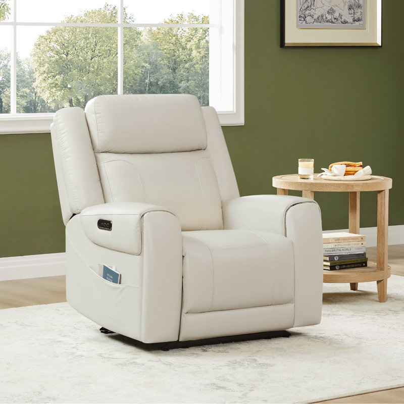 Winslow 37.2'' W Manufactured Wood Recliner, Cream