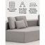 Canapé modulaire spacieux en velours gris moelleux