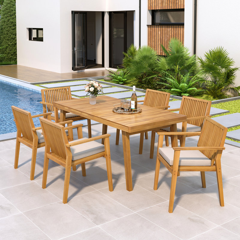 Ensemble de mobilier de patio durable, 6, Naturel